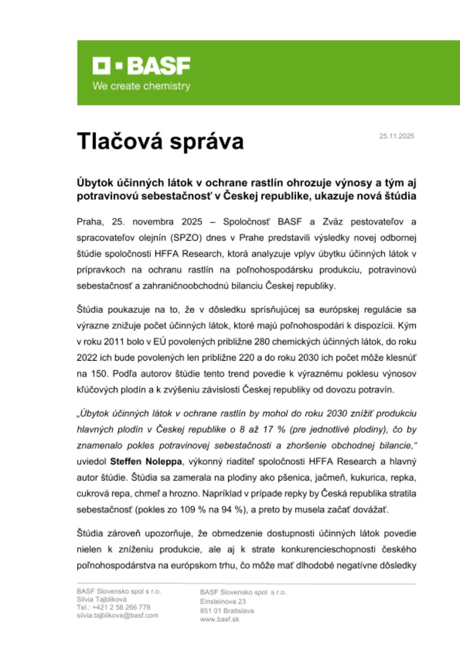 Úbytok účinných látok v ochrane rastlín Úbytok účinných látok v ochrane rastlín